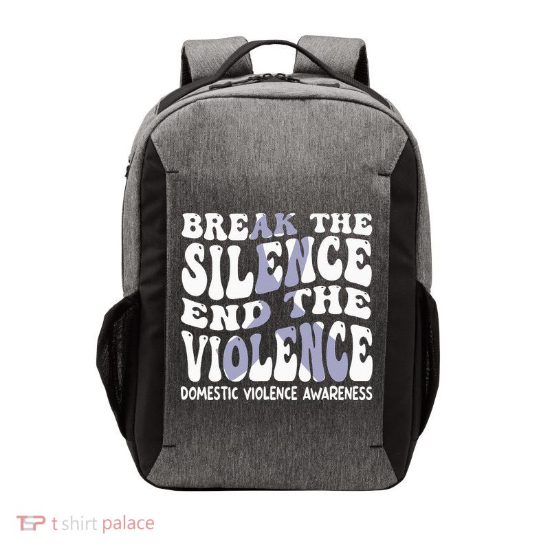 End The Violence Domestic Violence Awareness Groovy Vector Backpack