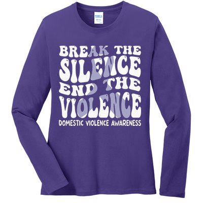 End The Violence Domestic Violence Awareness Groovy Ladies Long Sleeve Shirt