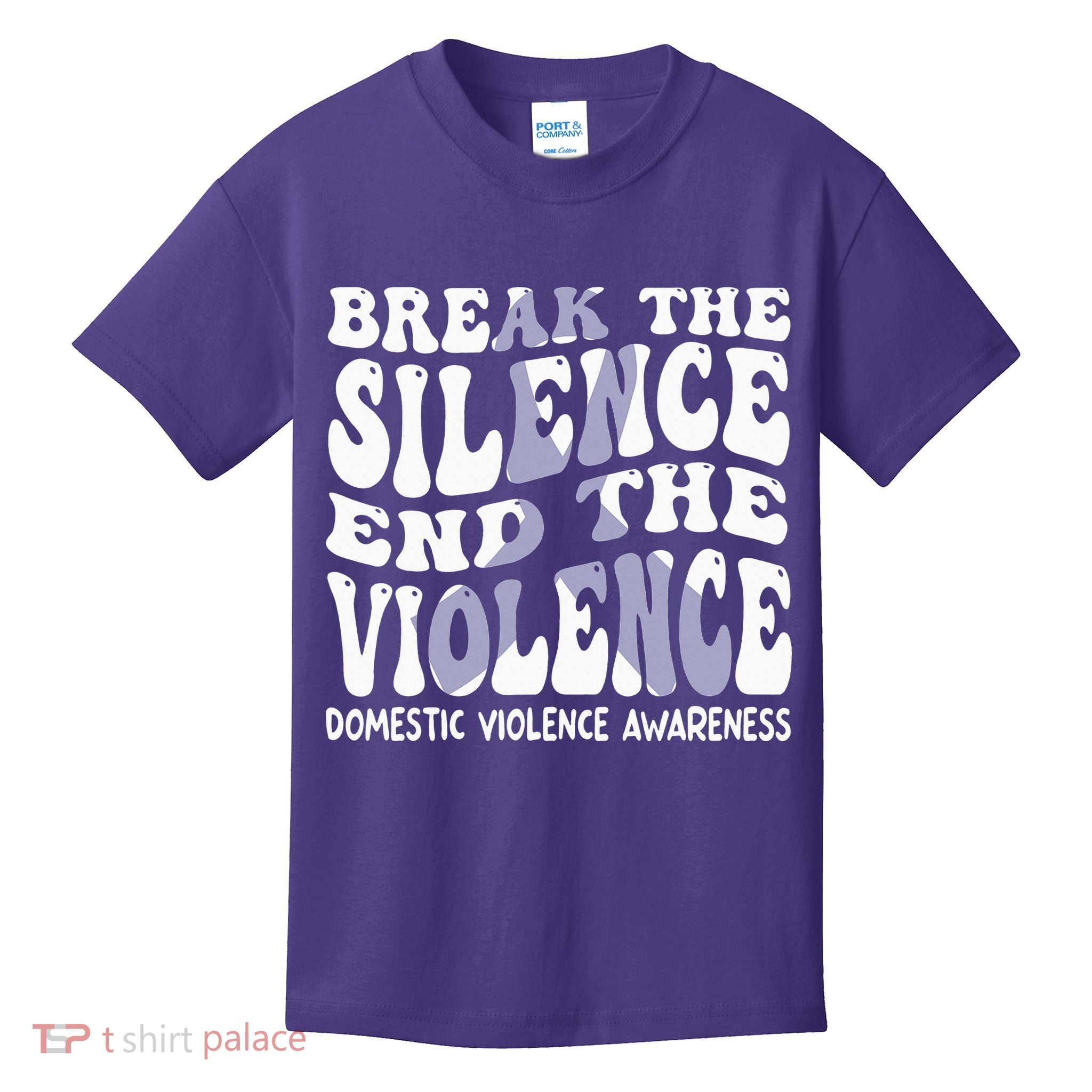 End The Violence Domestic Violence Awareness Groovy Kids T-Shirt
