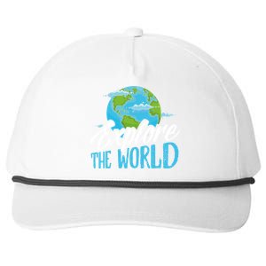 Explore The World Bucket List Goals 7 Continents Exploration Gift Snapback Five-Panel Rope Hat