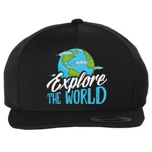 Explore The World Bucket List Goals 7 Continents Exploration Gift Wool Snapback Cap