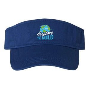 Explore The World Bucket List Goals 7 Continents Exploration Gift Valucap Bio-Washed Visor