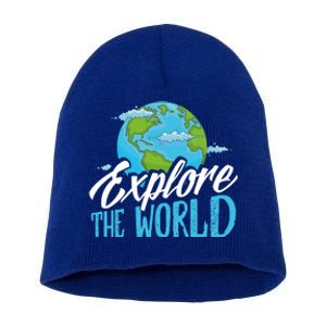 Explore The World Bucket List Goals 7 Continents Exploration Gift Short Acrylic Beanie