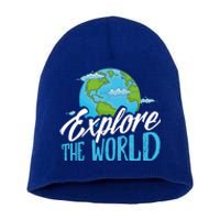 Explore The World Bucket List Goals 7 Continents Exploration Gift Short Acrylic Beanie