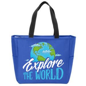 Explore The World Bucket List Goals 7 Continents Exploration Gift Zip Tote Bag