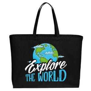 Explore The World Bucket List Goals 7 Continents Exploration Gift Cotton Canvas Jumbo Tote