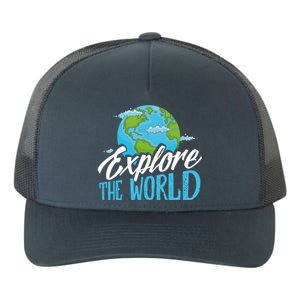 Explore The World Bucket List Goals 7 Continents Exploration Gift Yupoong Adult 5-Panel Trucker Hat