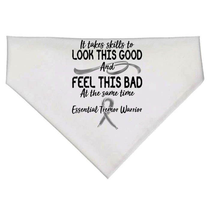 Essential Tremor Warrior It Takes Skills To Look This Good And Feel This Bad USA-Made Doggie Bandana