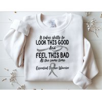 Essential Tremor Warrior It Takes Skills To Look This Good And Feel This Bad Sweatshirt