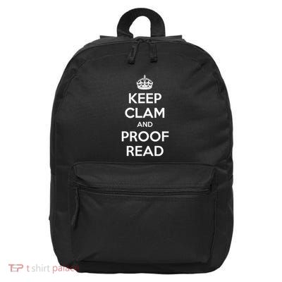 English Teach Writer Gift Keep Clam And Proof Read 16 in Basic Backpack