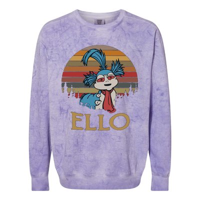 Ello The Worm Labyrinth Ello Labyrinth Movie 80s Vintage Retro Colorblast Crewneck Sweatshirt