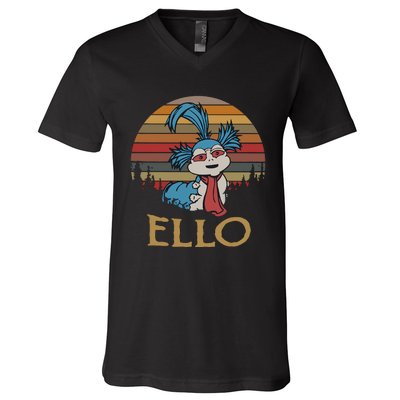 Ello The Worm Labyrinth Ello Labyrinth Movie 80s Vintage Retro V-Neck T-Shirt