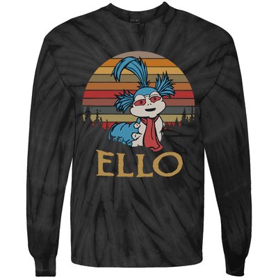 Ello The Worm Labyrinth Ello Labyrinth Movie 80s Vintage Retro Tie-Dye Long Sleeve Shirt