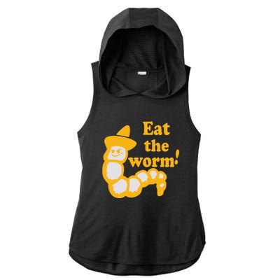 Eat The Worm Ladies PosiCharge Tri-Blend Wicking Draft Hoodie Tank