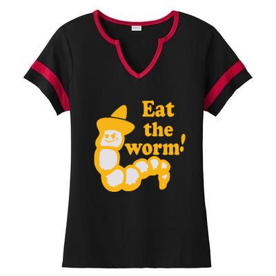 Eat The Worm Ladies Halftime Notch Neck Tee