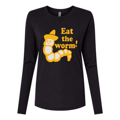 Eat The Worm Womens Cotton Relaxed Long Sleeve T-Shirt