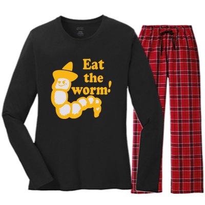 Eat The Worm Women's Long Sleeve Flannel Pajama Set 