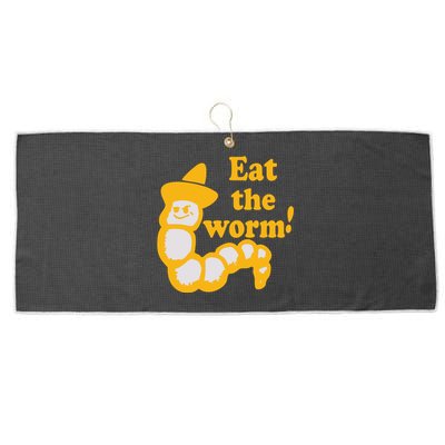 Eat The Worm Large Microfiber Waffle Golf Towel