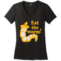 Eat The Worm Women's V-Neck T-Shirt