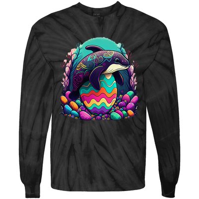 Easter tops with adorable Orca Art and egg Tie-Dye Long Sleeve Shirt