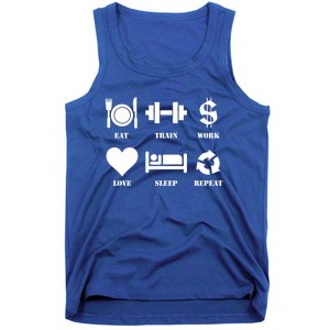 Eat Train Work Love Sleep Repeat Gift Motivational Gym Gift Tank Top