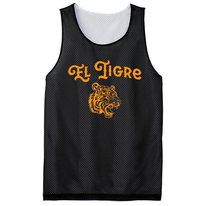 El Tigre With A Tiger Head Tiger Mesh Reversible Basketball Jersey Tank