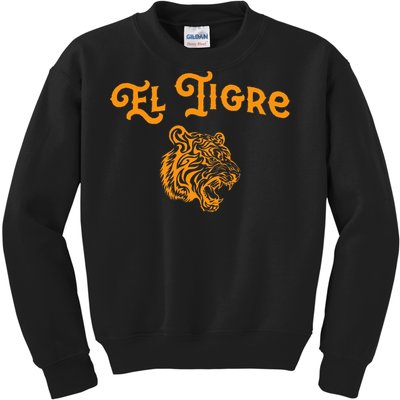 El Tigre With A Tiger Head Tiger Kids Sweatshirt