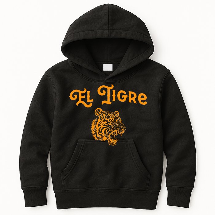 El Tigre With A Tiger Head Tiger Kids Hoodie