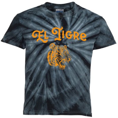 El Tigre With A Tiger Head Tiger Kids Tie-Dye T-Shirt