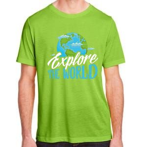 Explore The World Bucket List Goals 7 Continents Exploration Gift Adult ChromaSoft Performance T-Shirt