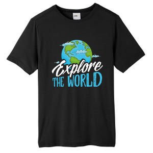 Explore The World Bucket List Goals 7 Continents Exploration Gift Tall Fusion ChromaSoft Performance T-Shirt