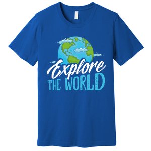 Explore The World Bucket List Goals 7 Continents Exploration Gift Premium T-Shirt