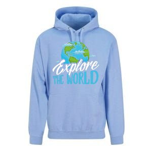 Explore The World Bucket List Goals 7 Continents Exploration Gift Unisex Surf Hoodie