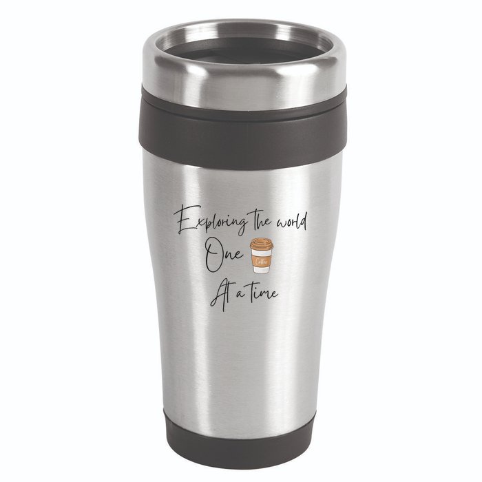 Exploring The World One Coffee At A Time For Travel Lovers 16oz Travel Tumbler