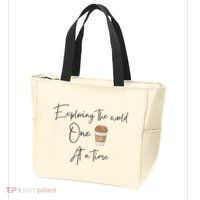 Exploring The World One Coffee At A Time For Travel Lovers Zip Tote Bag