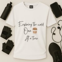 Exploring The World One Coffee At A Time For Travel Lovers Performance Shirt