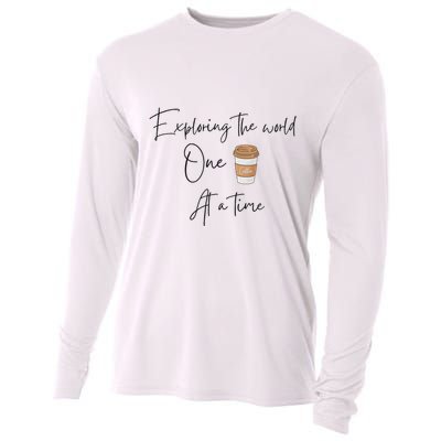 Exploring The World One Coffee At A Time For Travel Lovers Cooling Performance Long Sleeve Crew