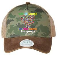 ESL Teacher We All Laugh In The Same Language Eslteacher Legacy Tie Dye Trucker Hat