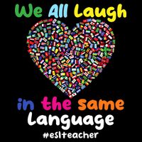 ESL Teacher We All Laugh In The Same Language Eslteacher Stripe Pom Pom Beanie