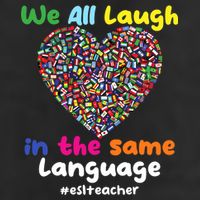 ESL Teacher We All Laugh In The Same Language Eslteacher Crop Fleece Hoodie