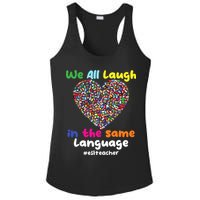 ESL Teacher We All Laugh In The Same Language Eslteacher Ladies PosiCharge Competitor Racerback Tank