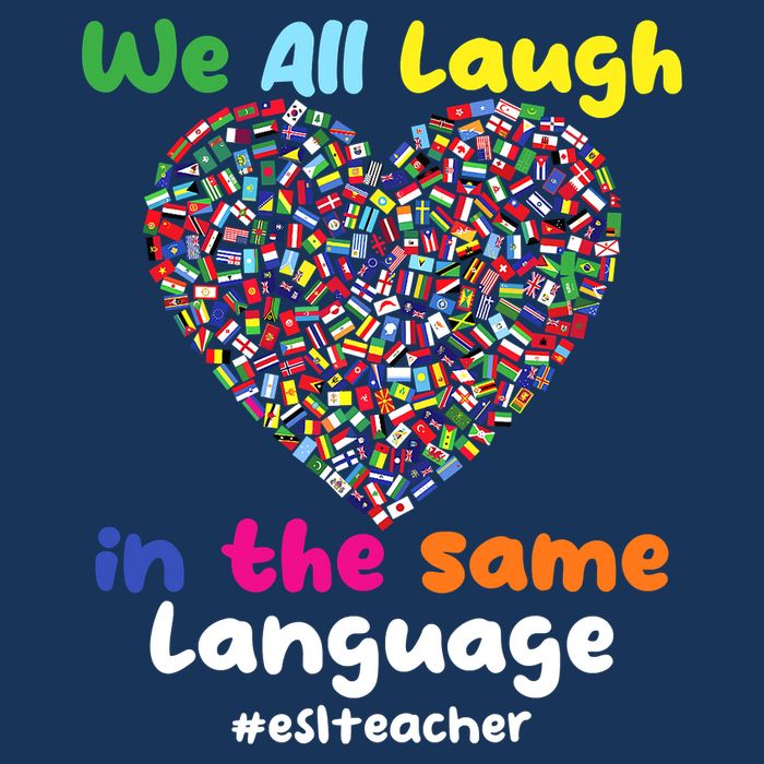 ESL Teacher We All Laugh In The Same Language Eslteacher 7-Panel Snapback Hat