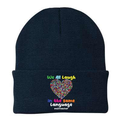 ESL Teacher We All Laugh In The Same Language Eslteacher Beanie