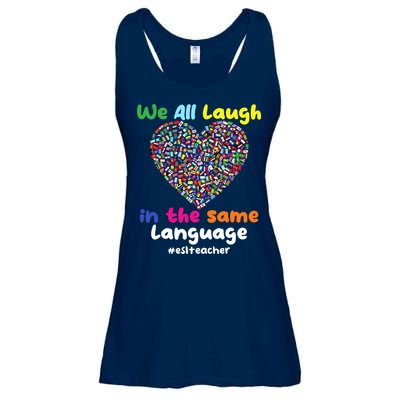 ESL Teacher We All Laugh In The Same Language Eslteacher Ladies Essential Flowy Tank