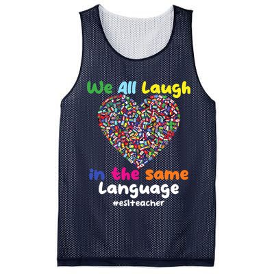 ESL Teacher We All Laugh In The Same Language Eslteacher Mesh Reversible Basketball Jersey Tank