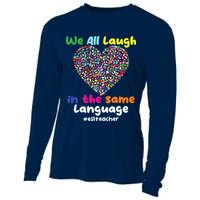 ESL Teacher We All Laugh In The Same Language Eslteacher Cooling Performance Long Sleeve Crew