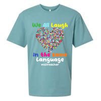 ESL Teacher We All Laugh In The Same Language Eslteacher Sueded Cloud Jersey T-Shirt