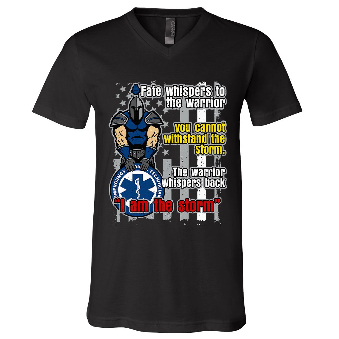 Emt Trojan Warrior I Am The Storm V-Neck T-Shirt