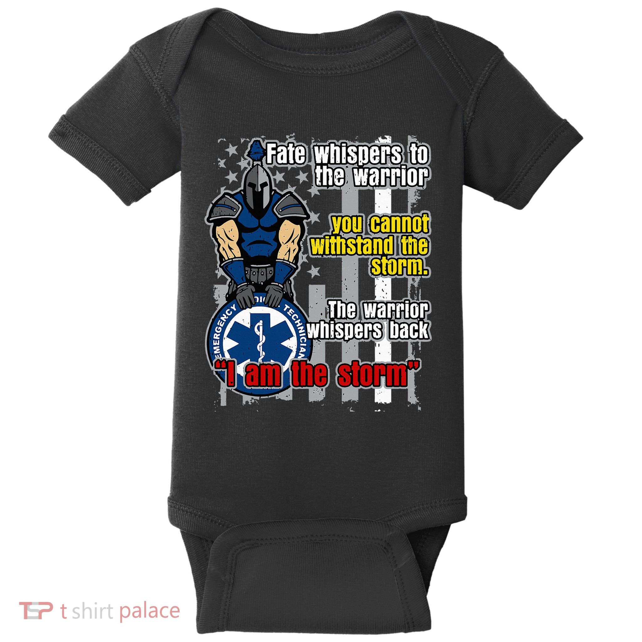 Emt Trojan Warrior I Am The Storm Baby Bodysuit