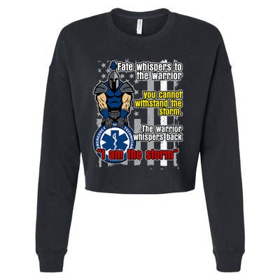 Emt Trojan Warrior I Am The Storm Cropped Pullover Crew